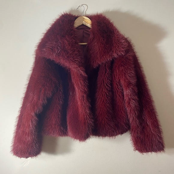 Jackets & Blazers - Red Faux Fur Coat